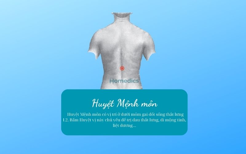 Các huyệt đạo cần biết khi masage trên lưng 6 Huyệt Mệnh môn