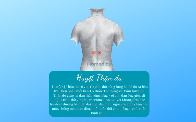 Các huyệt đạo cần biết khi masage trên lưng 4 Huyệt thận du