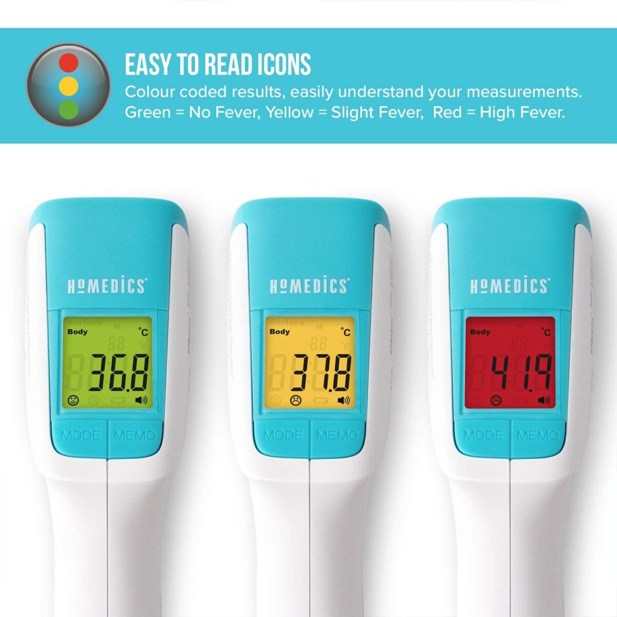 Nhiệt kế hồng ngoại không tiếp xúc USA chứng nhận FDA Hoa Kỳ HoMedics TE-350-EU - Ảnh 3