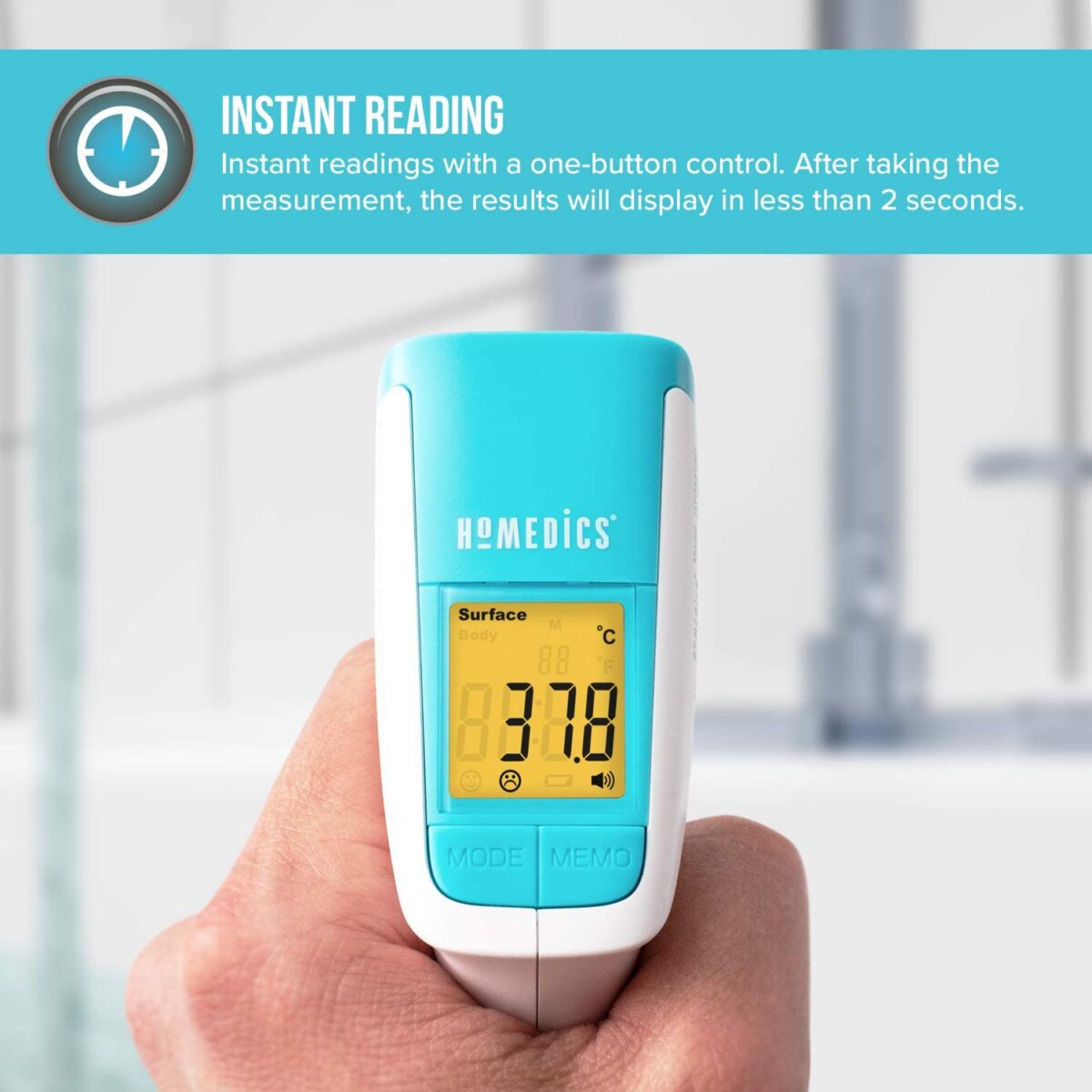 Nhiệt kế hồng ngoại không tiếp xúc USA chứng nhận FDA Hoa Kỳ HoMedics TE-350-EU - Ảnh 4