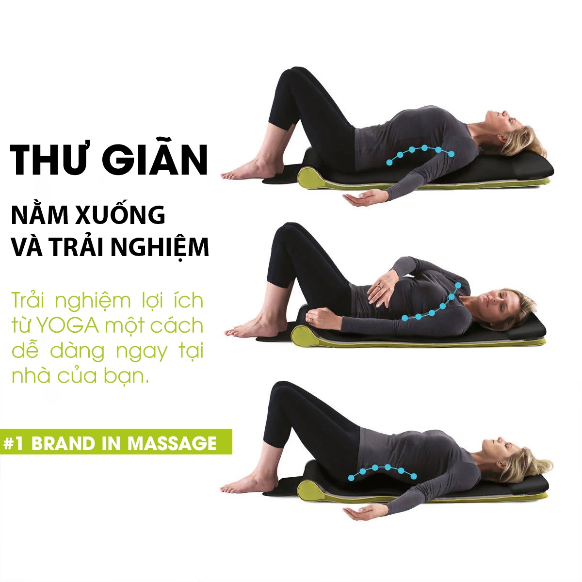 Đệm massage toàn thân HoMedics TYM-1250AT-GB công nghệ khí nén shiatsu 3D