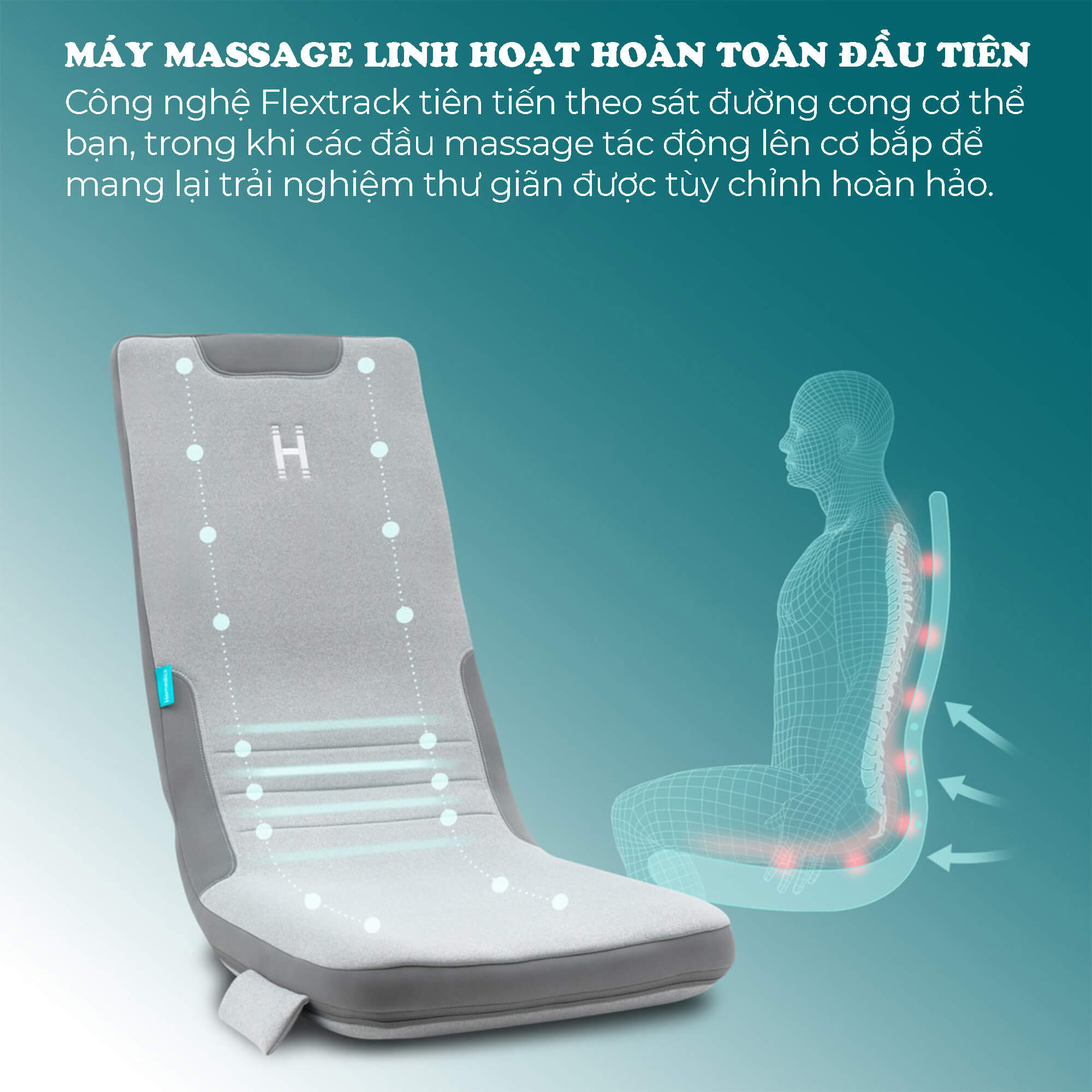 Đệm massage lưng HoMedics MCS-512H công nghệ massage Shiatsu