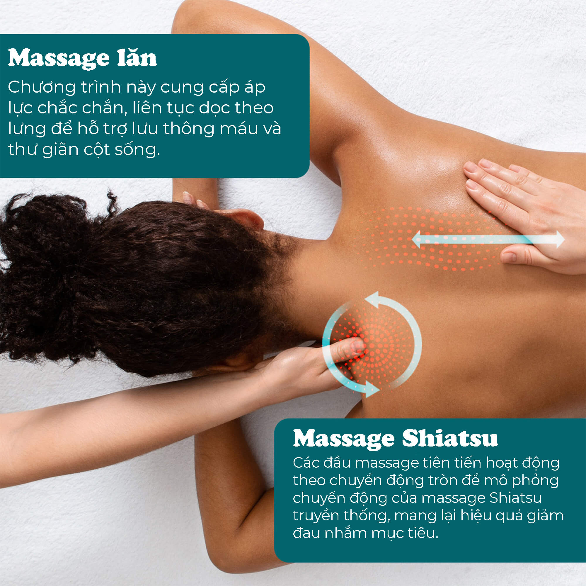 Đệm massage lưng HoMedics MCS-512H công nghệ massage Shiatsu