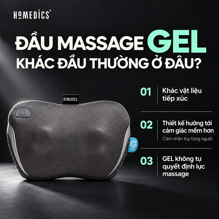 Khám phá Máy massage cổ vai gáy công nghệ GEL 3 Điểm khác biệt của đầu massage công nghệ GEL