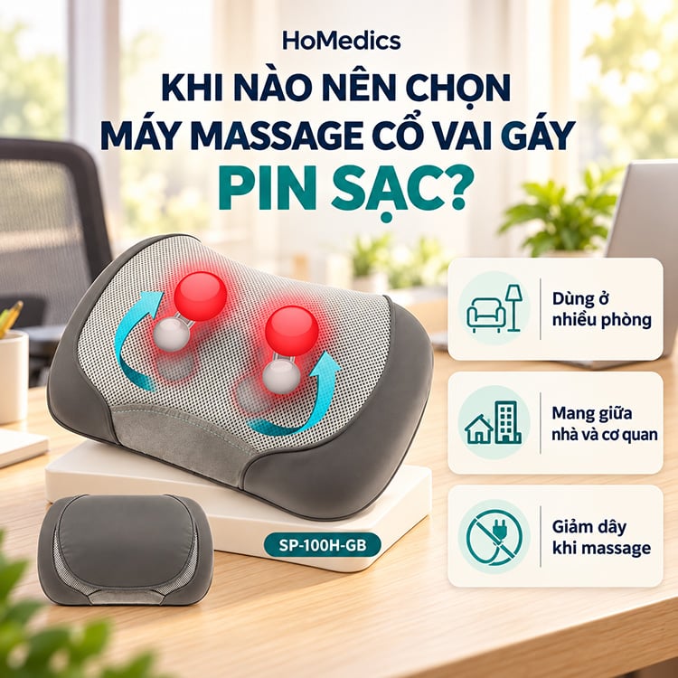 Khi nào nên chọn máy massage cổ vai gáy pin sạc?